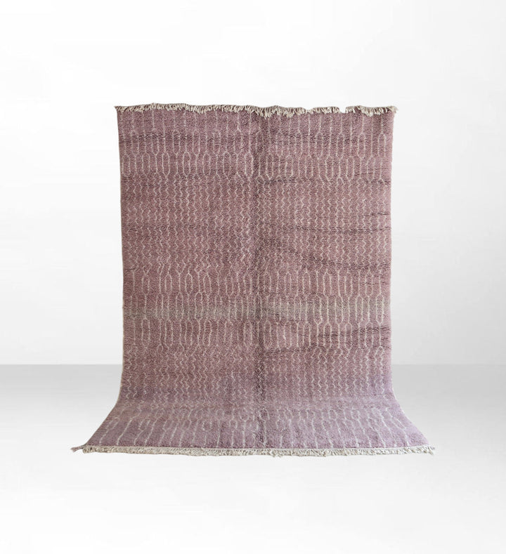 Movia: Modern Abstract Lavender Beni Mrirt Wool Rug