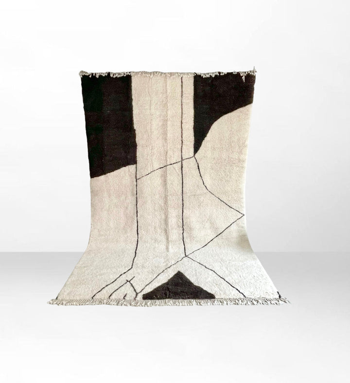 Jamila: Modern Black and White Luxurious Beni Mrirt Rug