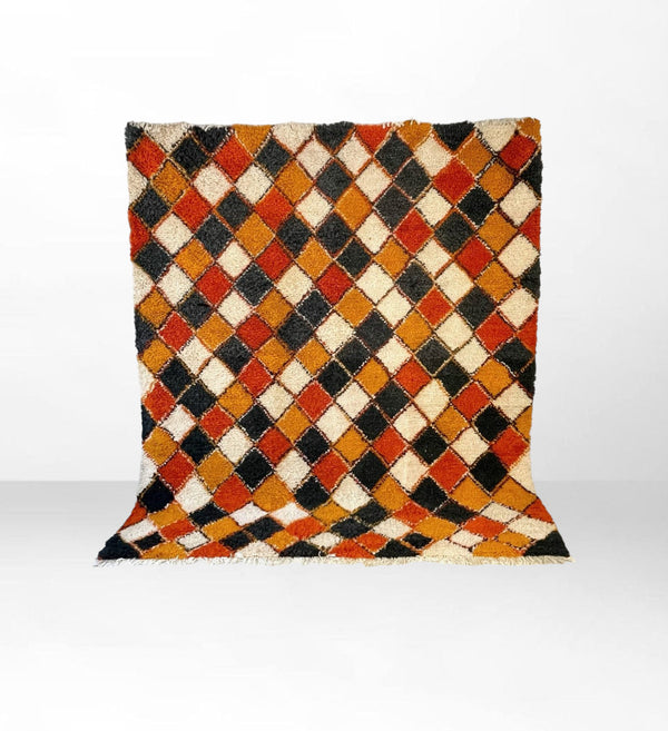 Zallija - Colorful Checkered Beni Ourain Rug