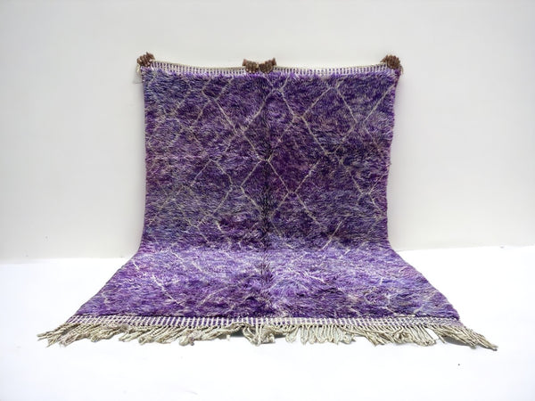 Ikhnif - Moroccan Handmade Purple Mrirt Rug - Modern Diamond Design Carpet