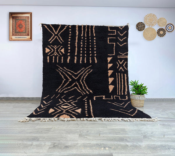 Khila - Bohemian Geometric Abstract Rug, Moroccan Berber Handwoven Wool Carpet